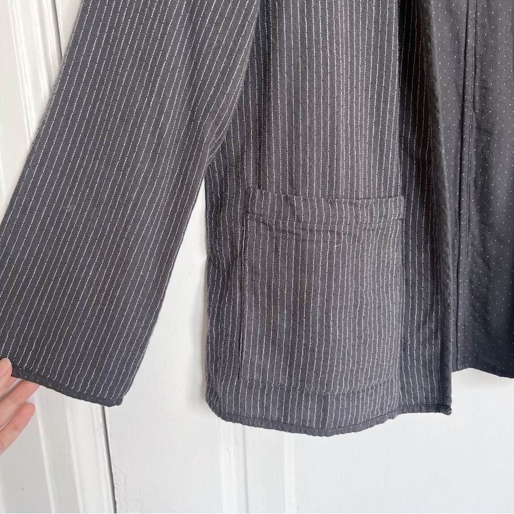 Eileen Fisher • Reversible Organic Cotton Kimono Jacket charcoal grey - Picture 7 of 13